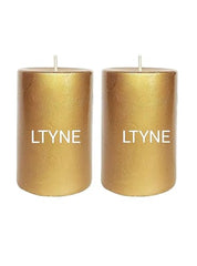 LTYNE™ 100% Pure Paraffin Wax Pillar Candles (2 x 6), Unscented Smokeless Pillar Candles Pack of 2, Burn Time: 25-30 Hours (Light Green)