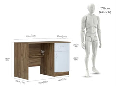 DeckUp Plank Uniti Engineered Wood Study Table and Office Desk (Bavarian Beech, Matte Finish)