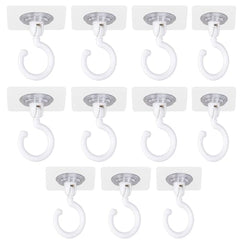 SHARUJA Heavy Duty 360° Rotating Self Adhesive Ceiling Hooks (Pack of 5) – No Drill, Waterproof Sticky Hooks for Hanging Plants, Wind Chimes, Lights & Mosquito Nets – Wall & Ceiling Mount Hooks (5)