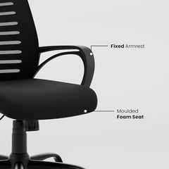 Green Soul Atom | Ergonomic Office Chair for Home & Office | 12 Months Warranty | Comfortable & Spacious Seat | Rocking-tilt Mechanism | Heavy Duty Metal Base (Black)