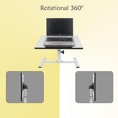 ISOMARS Multipurpose Laptop Table Desk & Height Adjustable Bed Table for Work from Home & Online Classes (White)