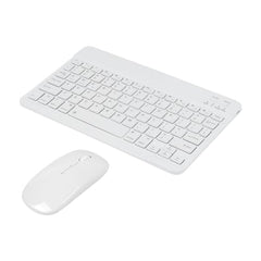 Bluetooth Keyboard and Mouse Combo Ultra-Slim Portable Rechargeable Compact Wireless Mouse Keyboard Set for Pad/iPad Pro/iPad Mini/iPad Air Mac OS,Android Windows iOS and Above(White)