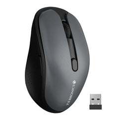 ZEBRONICS Charm Rechargeable Wireless Mouse, Dual Mode (2.4GHz + BT), Dual Bluetooth, Upto 1600 DPI, Silent Operation, 6 Buttons, Comfortable & Ergonomic, for Mac | Laptop | Computer (Metallic Grey)