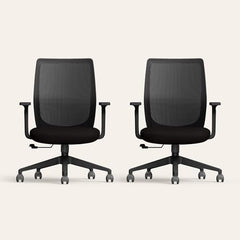 Interio by Godrej Curv Premium Mesh Wide Back Ergonomic Chair | Work from Home/Study Chair | 1-Year Warranty | Height Adjustable Chair | Heavy Duty PP Base | DIY Installation, Black