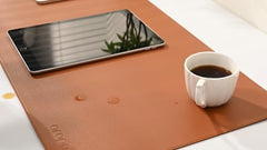 AROPANA Anti-Slip Extended Mouse Pad 90x45cm | PU Vegan Leather Desk Mat | Large Computer Desk Protector Pad with Suede Base for Keyboard, Laptop, Office & Home (Grey)