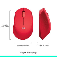 Logitech M331 Silent Plus Wireless Mouse, 2.4GHz with USB Nano Receiver, 1000 DPI Optical Tracking, 3 Buttons, 24 Month Battery Life, PC/Mac/Laptop - Black