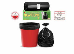 Newtone Garbage Bags | Large 24 x 32 Inches | 60 Bags (15 Bags X 4 Rolls) | Dustbin/Trash bin | Box Packing | (Black) - Perforated Box for Easy Dispensing