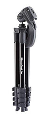 Manfrotto MKSCOMPACTACNBK Compact Action Smart Tripod with Hybrid Head and Smartphone Clamp for iPhone, Samsung, Huawei, LG, Google Phones, DSLR, CSC Mirrorless - Aluminium - Black