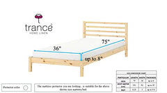 Trance Home Linen 100% Cotton Quilted Mattress Protector Single Siz Bed| Quilted Bed Cover |Water Resistant | Breathable 100% Cotton Pad with Elastic Straps on Corners (75x36 inch, Beige)