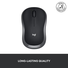 Logitech M186 Wireless Mouse, 2.4GHz with USB Mini Receiver, 3 Years Battery Life, 1000 DPI Optical Tracking, Ambidextrous, Compatible with PC, Mac, Laptop