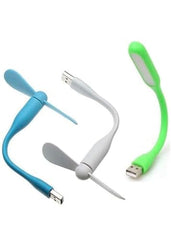 DR-778 Portable Mini USB Dragon Fan with 2 Leaf & 1 Pc Poratble LED Mini Light Connect with Laptop, Smartphone, Powerbank, USB Adapter/Hub (Multicolour)