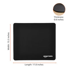 Amazon Basics Large Extended Computer Rectangular Mouse Pad, 16.7 x 35.7 inch, Black