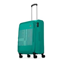 Aristocrat Duralite Set of 3 Soft Case (S+M+L) Trolley Bags, Red | 8-Wheels, Spacious, Zipper Expander, Front Pocket, Polyester Case, Combination Lock, Travel Luggage, 3-Year Global Warranty