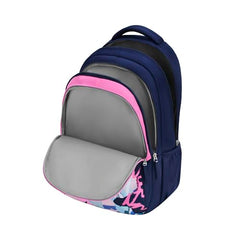 Genie Elsie School Backpack For Girls |19 In-36 Ltr with Laptop Sleeve, Rain Cover and Three Compartments with Padded Shoulders |Best for Books,Stationery,Lunch Box & Essentials - Lavendar,Multicolor