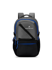 Aristocrat Hype 33L Laptop Backpack (Upto 17"), 2 Compartments, Grey | Spacious, Front & Side Pockets, Padded Straps, Premium Fabric & Zipper, Office/ College Bag, Unisex, 1-Year Global Warranty