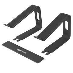 Amazon Basics ABS 2-in-1 Laptop and Mobile Stand, Ergonomic, Adjustable Height, Anti-Slip Base, Heat Dissipation, Portable, Lightweight, Compatible with All Laptops Up to 15.6" (Black)