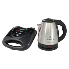 SINGER Cutie DX Electric Kettle 1350 Watts | 2 Years Warranty | 1.5 Liters | Quick Boil | Stainless Steel | Cool-Touch Handle and Lid | Auto Shut Off | Tea & Coffee, Instant Noodles, Rice, Soups