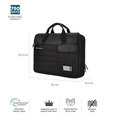 uppercase Omega 03 Pro Messenger Bag Fits Up to 15.6" Laptop 14L Black