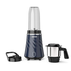 Milton Appliances Miniq Mini Mixer Grinder, ISI Certified, Over Load Protector, HTLV 350W Motor, 300ml SS Chutney Jar,Rust Resistant, Anti Skid Feet,Masala Grinder, Dark Blue