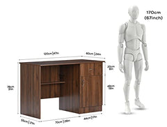 DeckUp Hermes Engineered Wood Study & Computer Table and Office Desk (Walnut, Matte Finish)