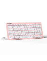 TECKNET Wireless Keyboard and Mouse Combo, Mini Cordless Computer Keyboard and Mouse Set 2.4GHz, Silent Adjustable 1600 DPI, Quiet Click, Lag-Free for Computer, Laptop, PC, Windows, Mac, Chrome OS