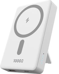 10000mAh Magnetic Wireless Power Bank Sylaris Magpro for iPhone 17/16/15/14/13/12 Series Type C Fast Charging Lithium Polymer Battery (Input & Output) 15w Wireless & Mag-Safe - White