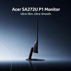Acer SA272U P1 27 Inch WQHD (2560x1440) IPS Ultra Slim Monitor | 144Hz Refresh Rate | 1ms VRB | HDR10 | AMD FreeSync | HDMI 2.0 + DisplayPort 1.4 | Built-in Dual Speakers | VisionCare | Black