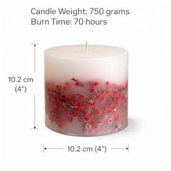 Goyoham | Berry Blush Botanical Candle, 70 Hour Burn Time | Large - 4 x 4 Inch, 750g, Unscented | Handcrafted with Natural Botanicals, Lead-Free Wick |