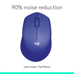 Logitech M331 Silent Plus Wireless Mouse, 2.4GHz with USB Nano Receiver, 1000 DPI Optical Tracking, 3 Buttons, 24 Month Battery Life, PC/Mac/Laptop - Black