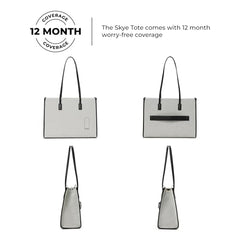 MOKOBARA Skye Tote 19L Laptop Bag 15 Inch Office Travel Handbag Beige | Stylish Purse College Girls Ladies Shoulder Bag Latest Waterproof Vegan Leather Tech Sleeve Luggage Strap Organizer Pocket