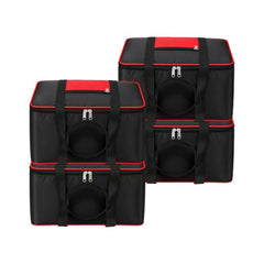 Storite 2 Pack Moisture Proof Nylon Underbed Storage Bag For Clothes Large | (54 x 46 x 28 cm) - BlackRed, Rectangular