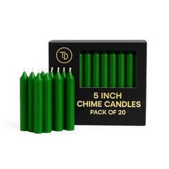 True Decor Wax 5" Red Pack Of 20 Chime/Spell/Mombati Unscented Candles || Red Candles For Stamina Good Luck Willpower And Courage || Burn Time 4 Hrs
