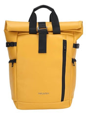 FUR JADEN 22L Vegan Leather Stylish Travel Premium Laptop Backpack for Men & Women | Water-Resistant | Fits Upto 15.6 Inch Laptop | Ideal for Office, College, Work & Travel (Yellow)