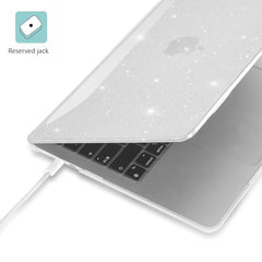 EooCoo Case for MacBook Air 15 inch M5 M4 M3 M2 2026-2023, Sparkly Clear