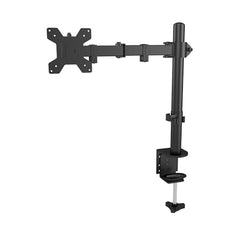 BonKaso Dual Monitor Stand for Desk | Height Adjustable Alloy Steel Arm Mount for 13”–27” Screens | 360° Rotation, Tilt & Swivel, Cable Management, Space-Saving Dual Arm Monitor Mount (Black & White)