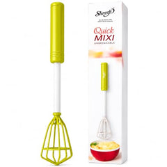 Quick Mixi Hand Push Blender, Manual Egg Beater & Milk Frother for Coffee, Lassi, Buttermilk, Protein Shakes, Kitchen Hand Mixer, Green