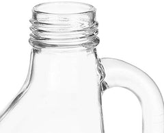 Amazon Brand - Solimo Silica Glass Bottle with Flip Cap, 1 Litre, Set of 4, Transparent