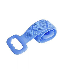 Momisy Silicone Body Back Scrubber, Double Side Bathing Brush for Skin Deep Cleaning Massage, Dead Skin Removal Exfoliating Belt for Shower, Lathers Well for Men & Women (Assorted colour) (Pack of 4)