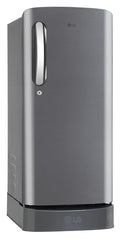 LG 185 L, 5 Star, Smart Inverter Compressor, Direct-Cool Single Door Refrigerator (GL-D201APZU.BPZZEBN, Shiny Steel, Base stand with drawer & Fast Ice Making)