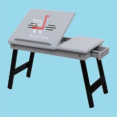 DDS Dream Decor Shoppee Wood Portable Laptop Table Adjustable Height With 1 Drawer (Blue)