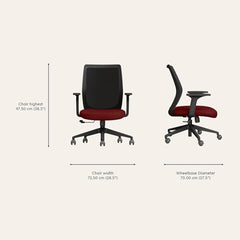 Interio by Godrej Curv Premium Mesh Wide Back Ergonomic Chair | Work from Home/Study Chair | 1-Year Warranty | Height Adjustable Chair | Heavy Duty PP Base | DIY Installation, Black