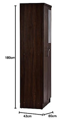 DeckUp Plank Cove 2-Door Engineered Wood Wardrobe with Mirror (Wotan Oak and White, Matte Finish)