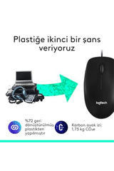 Logitech M90 Wired USB Mouse, 3 yr Warranty, 1000 DPI Optical Tracking, Ambidextrous PC/Mac/Laptop - Black