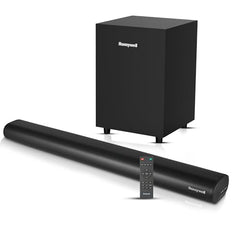 Honeywell Moxie V500 10W Portable USB Wired Soundbar, Speaker for PC,Desktop and Laptop with Volume Control and 3.5 mm AUX,2.0 Channel,52mmX2 Drivers,Plug &Play,2 Yrs Maufacuturer Warranty
