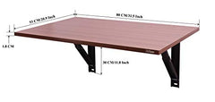 Madhuran Engineered Wood Wall Mounted Study Office Laptops Foldeable Table Desk (Finish Teak) / uses Home Dining Kitchen Living Room Organizer Storage Foldable Shelf