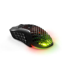 SteelSeries Aerox 3 Wireless Gen 2 - Ultralight 68g Gaming Mouse, 4K Polling, 26K DPI Optical Sensor, 200 Hours Battery Life, IP54, 80 Million Clicks, RGB, Pure PTFE Gliding Feet, Shadow