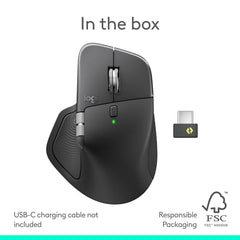 Logitech MX Master 4, Ergonomic Wireless Mouse with Advanced Performance Haptic Feedback, Ultra-Fast Scrolling, USB-C Charging, Bluetooth, Windows, MacOS - Graphite