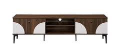 DeckUp Stella Engineered Wood TV Unit (Walnut & White, Matte Finish)