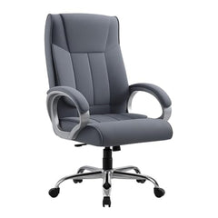 INNOWIN Profit High Back Orthopedic Boss Chair with 3 Year Limited Warranty | Leatherette Office Chair | Ergonomic Executive Chair with Spacious Cushioned Seat | Heavy Duty Metal Base | Grey