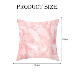 MOMISY Decorative Polyester Home Sofa Bedside Cushion Throw Pillow Covers, 45 x 45 cm, Pack of 2 (Leaves-PinkB-2)